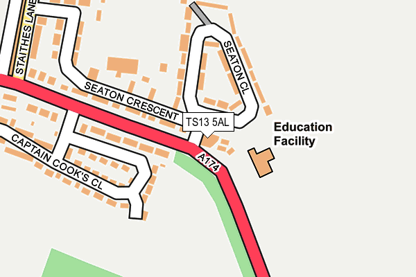 TS13 5AL map - OS OpenMap – Local (Ordnance Survey)