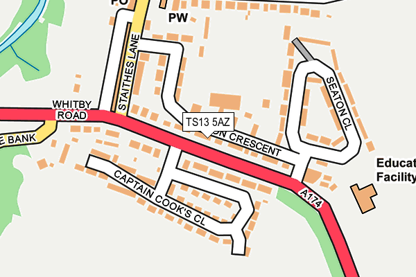 TS13 5AZ map - OS OpenMap – Local (Ordnance Survey)