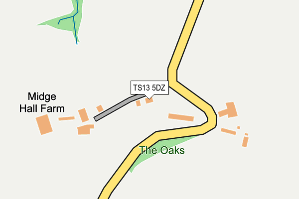 TS13 5DZ map - OS OpenMap – Local (Ordnance Survey)