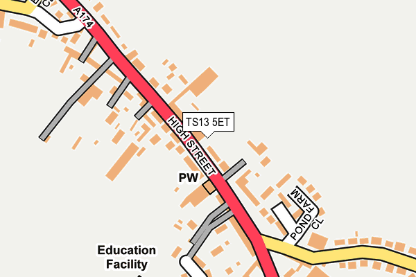 TS13 5ET map - OS OpenMap – Local (Ordnance Survey)