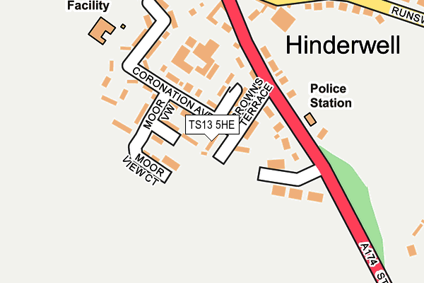 TS13 5HE map - OS OpenMap – Local (Ordnance Survey)