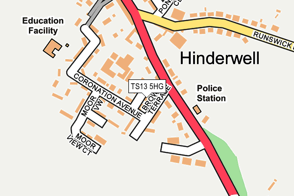 TS13 5HG map - OS OpenMap – Local (Ordnance Survey)