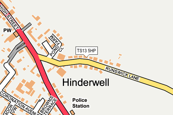 TS13 5HP map - OS OpenMap – Local (Ordnance Survey)