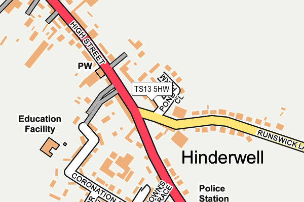 TS13 5HW map - OS OpenMap – Local (Ordnance Survey)