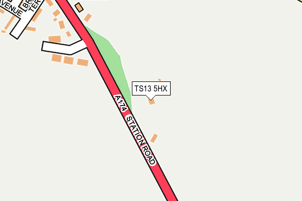 TS13 5HX map - OS OpenMap – Local (Ordnance Survey)
