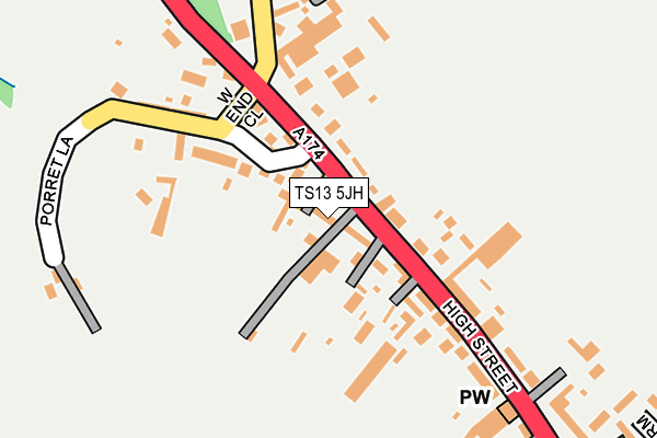 TS13 5JH map - OS OpenMap – Local (Ordnance Survey)