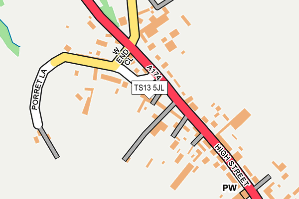 TS13 5JL map - OS OpenMap – Local (Ordnance Survey)