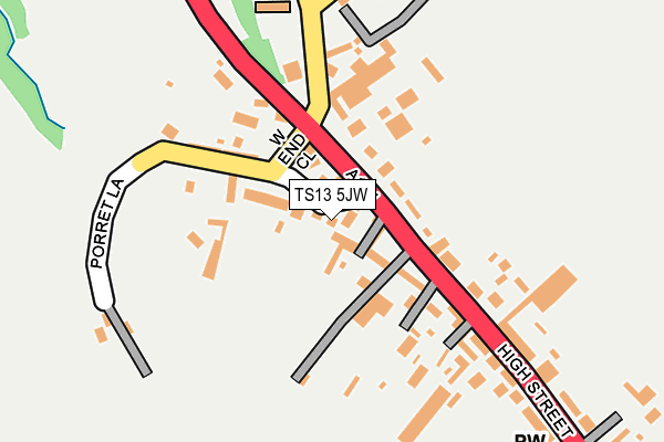 TS13 5JW map - OS OpenMap – Local (Ordnance Survey)