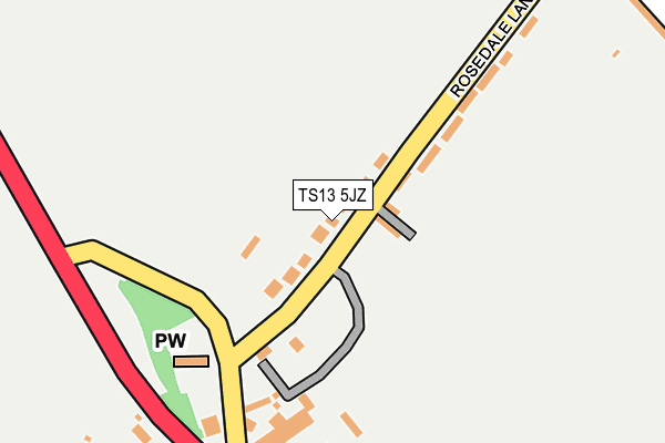 TS13 5JZ map - OS OpenMap – Local (Ordnance Survey)