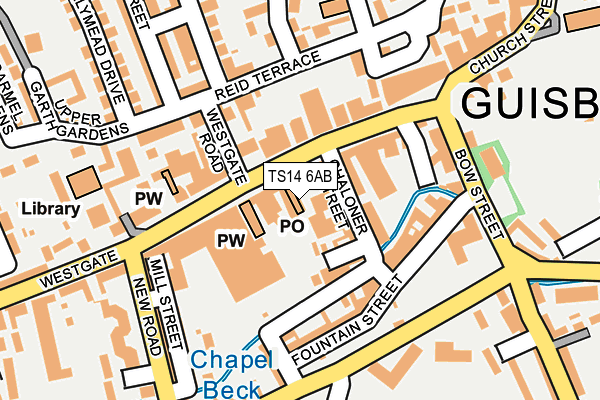 TS14 6AB map - OS OpenMap – Local (Ordnance Survey)