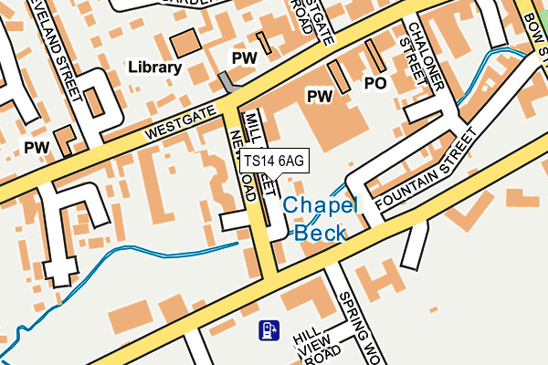 TS14 6AG map - OS OpenMap – Local (Ordnance Survey)