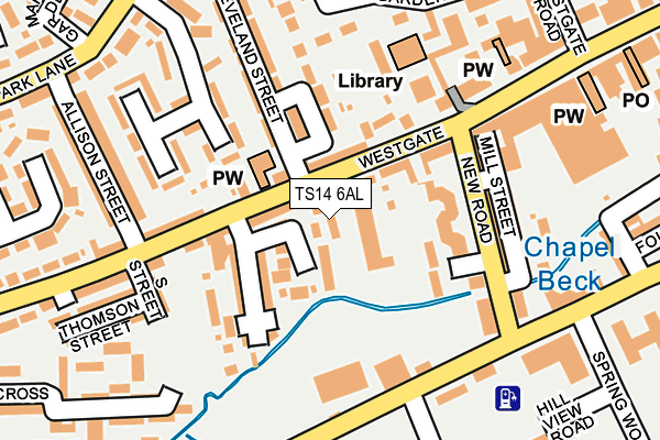 TS14 6AL map - OS OpenMap – Local (Ordnance Survey)