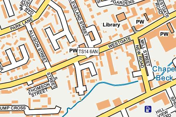 TS14 6AN map - OS OpenMap – Local (Ordnance Survey)