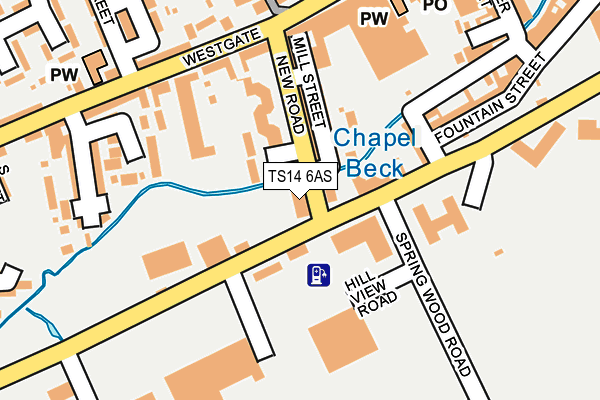 TS14 6AS map - OS OpenMap – Local (Ordnance Survey)