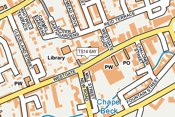 TS14 6AY map - OS OpenMap – Local (Ordnance Survey)