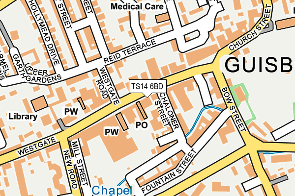 TS14 6BD map - OS OpenMap – Local (Ordnance Survey)