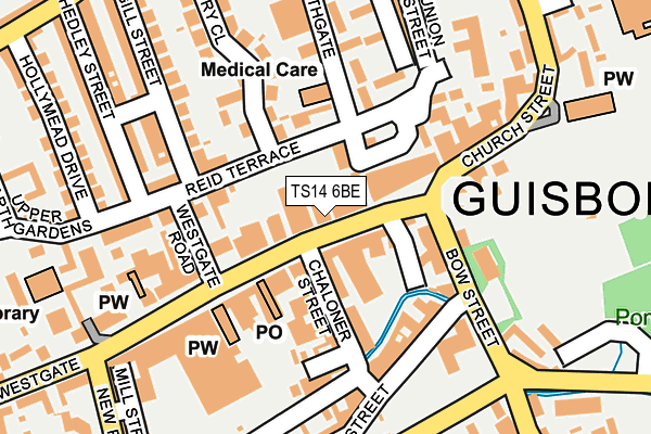 TS14 6BE map - OS OpenMap – Local (Ordnance Survey)