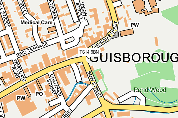 TS14 6BN map - OS OpenMap – Local (Ordnance Survey)