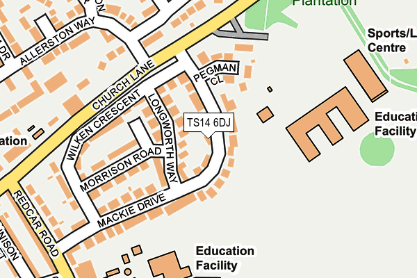 TS14 6DJ map - OS OpenMap – Local (Ordnance Survey)