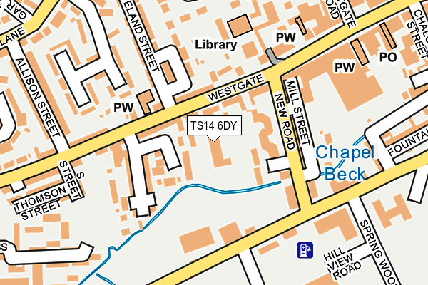 TS14 6DY map - OS OpenMap – Local (Ordnance Survey)