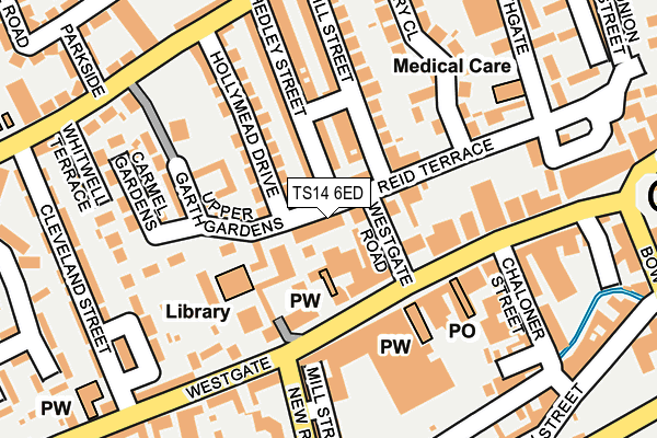 TS14 6ED map - OS OpenMap – Local (Ordnance Survey)