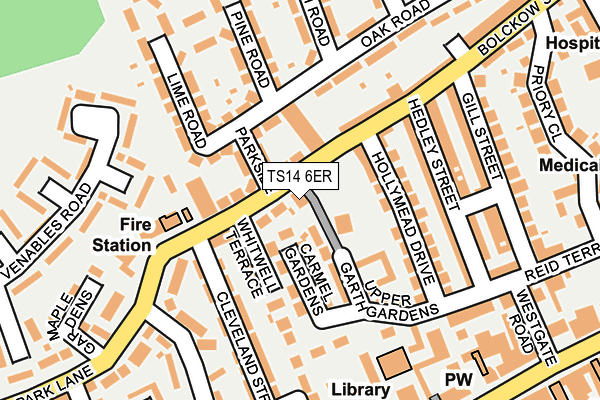 TS14 6ER map - OS OpenMap – Local (Ordnance Survey)
