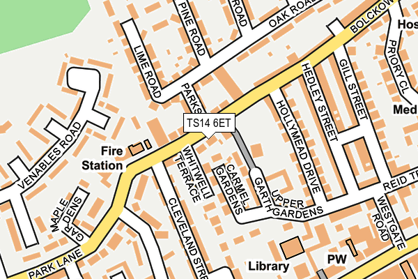 TS14 6ET map - OS OpenMap – Local (Ordnance Survey)