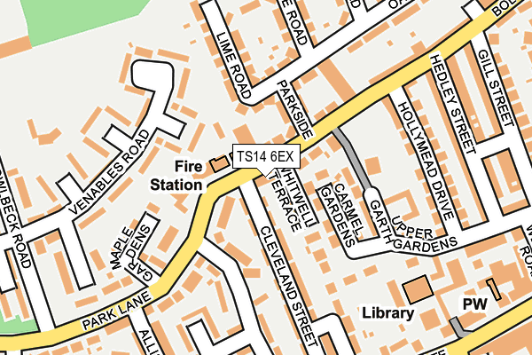 TS14 6EX map - OS OpenMap – Local (Ordnance Survey)