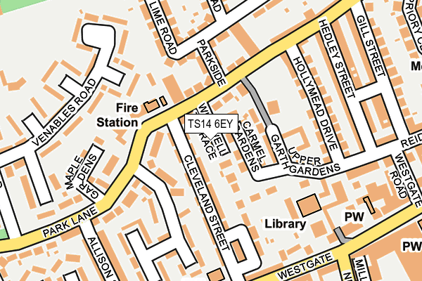 TS14 6EY map - OS OpenMap – Local (Ordnance Survey)