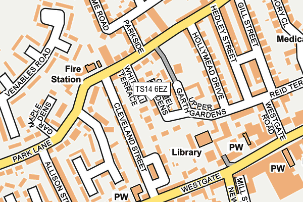 TS14 6EZ map - OS OpenMap – Local (Ordnance Survey)