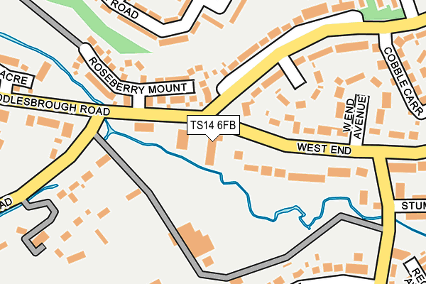 TS14 6FB map - OS OpenMap – Local (Ordnance Survey)