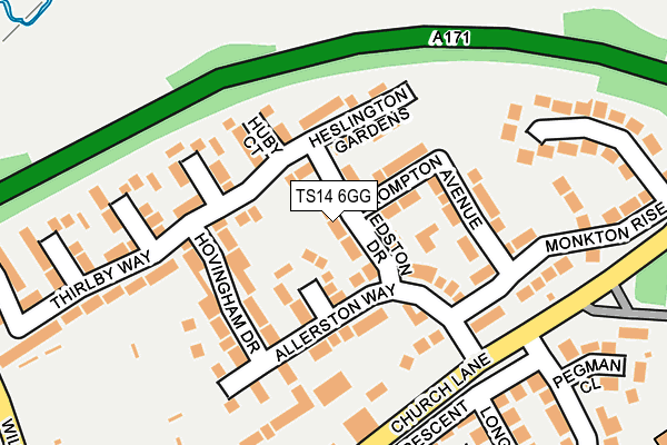 TS14 6GG map - OS OpenMap – Local (Ordnance Survey)