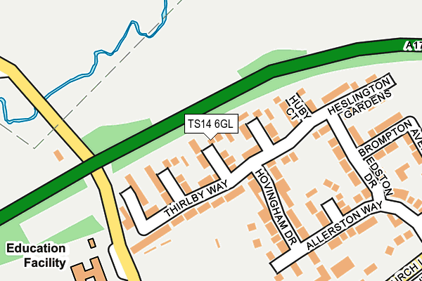 TS14 6GL map - OS OpenMap – Local (Ordnance Survey)