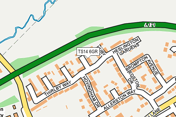 TS14 6GR map - OS OpenMap – Local (Ordnance Survey)