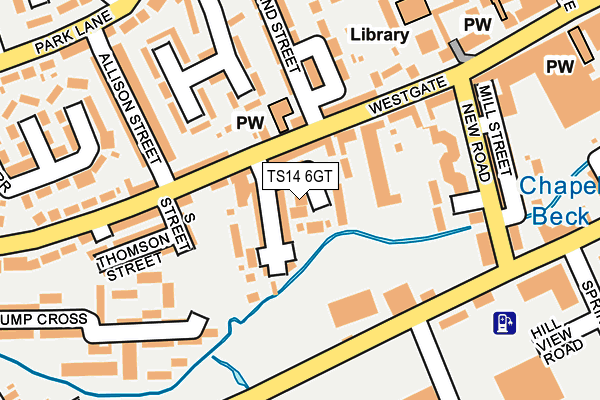 TS14 6GT map - OS OpenMap – Local (Ordnance Survey)