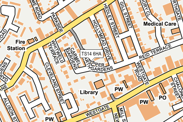 TS14 6HA map - OS OpenMap – Local (Ordnance Survey)
