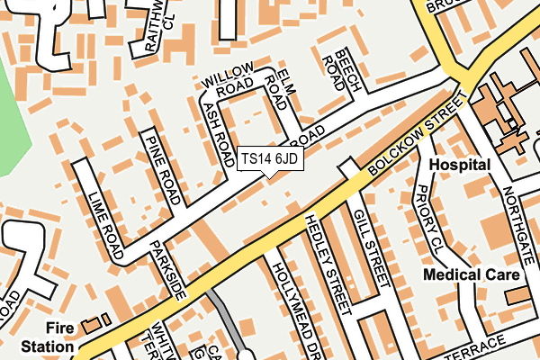 TS14 6JD map - OS OpenMap – Local (Ordnance Survey)