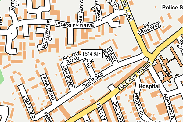 TS14 6JF map - OS OpenMap – Local (Ordnance Survey)