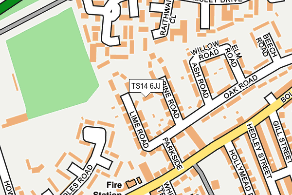 TS14 6JJ map - OS OpenMap – Local (Ordnance Survey)