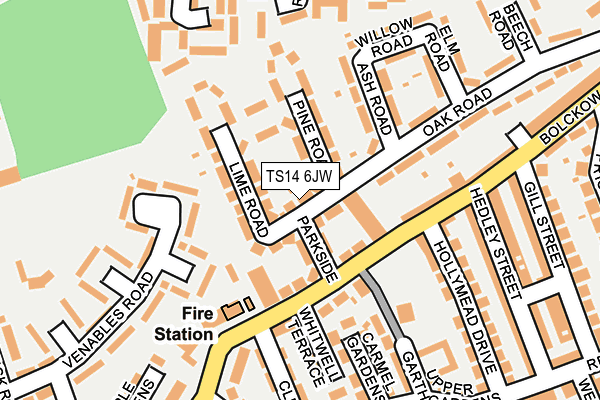 TS14 6JW map - OS OpenMap – Local (Ordnance Survey)