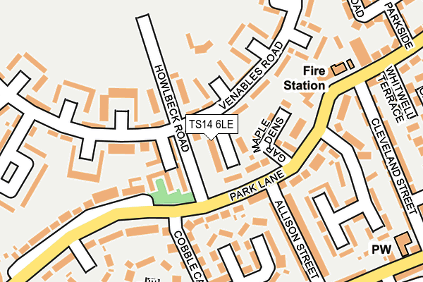 TS14 6LE map - OS OpenMap – Local (Ordnance Survey)