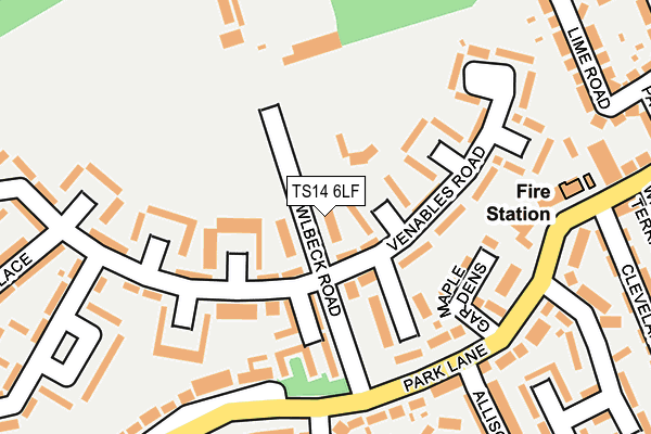 TS14 6LF map - OS OpenMap – Local (Ordnance Survey)