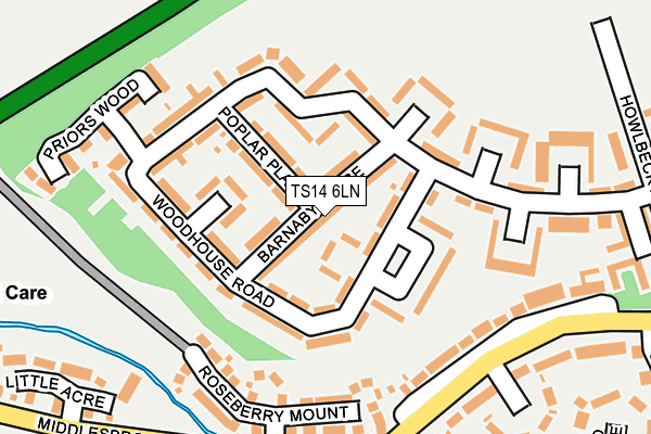 TS14 6LN map - OS OpenMap – Local (Ordnance Survey)