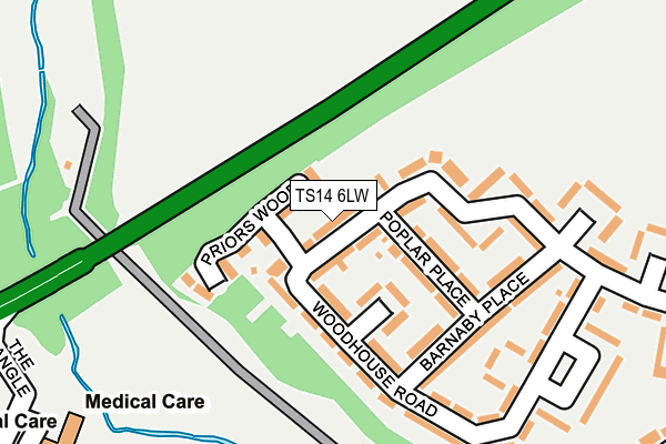 TS14 6LW map - OS OpenMap – Local (Ordnance Survey)