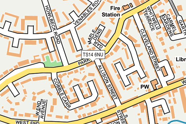 TS14 6NU map - OS OpenMap – Local (Ordnance Survey)