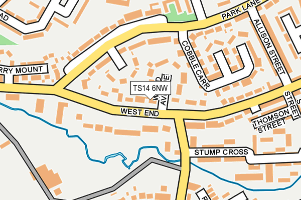 TS14 6NW map - OS OpenMap – Local (Ordnance Survey)