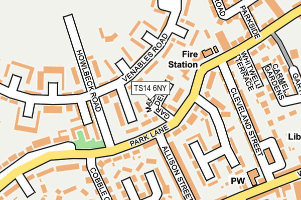 TS14 6NY map - OS OpenMap – Local (Ordnance Survey)