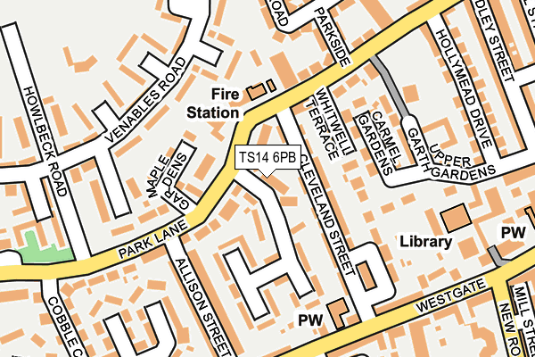 TS14 6PB map - OS OpenMap – Local (Ordnance Survey)