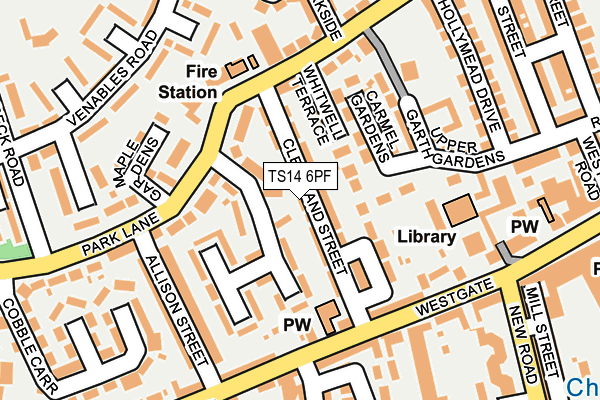 TS14 6PF map - OS OpenMap – Local (Ordnance Survey)