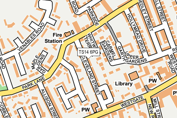 TS14 6PG map - OS OpenMap – Local (Ordnance Survey)